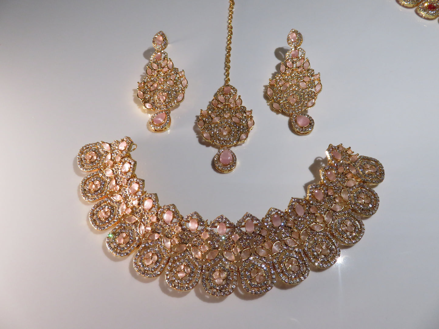 Glass Stone and Gold Necklace - Colours Available