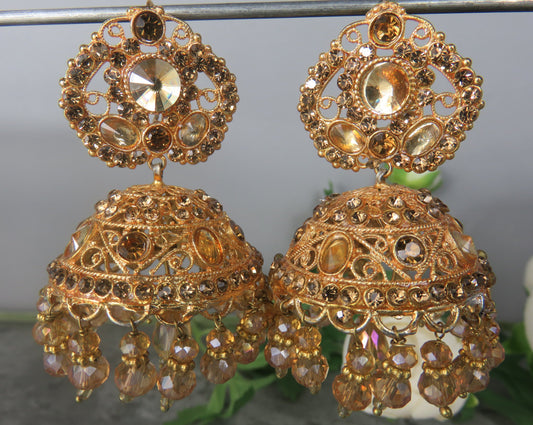 Chunky gold Jhumka Earrings